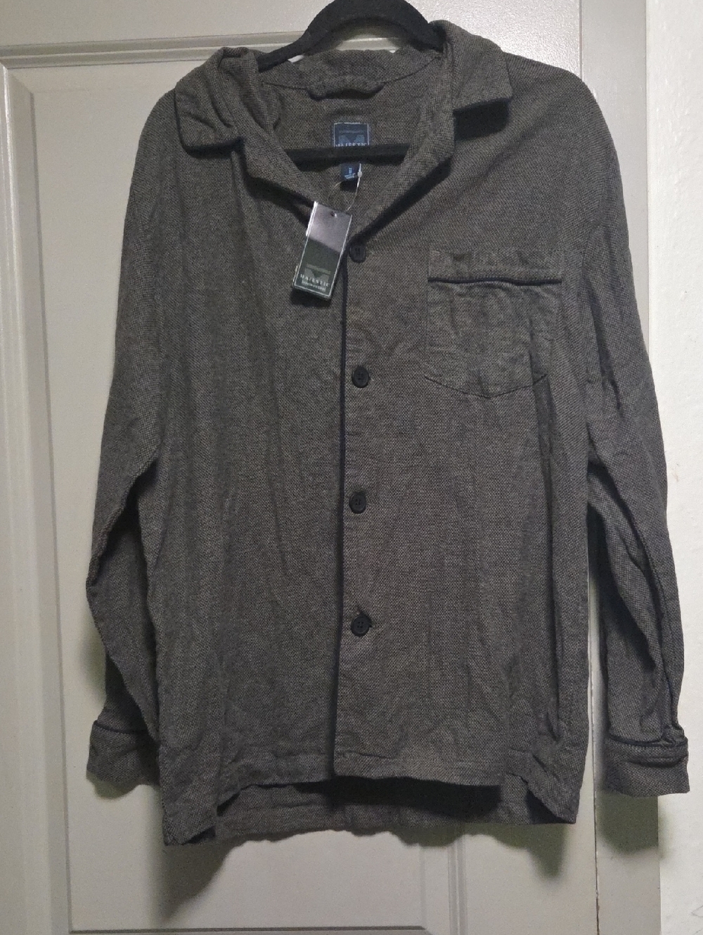 Men's Lightweight Charcoal Button-Up Shirt Jacket